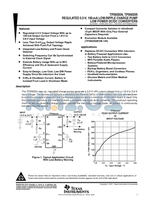 TPS60204DGS datasheet - REGULATED 3.3-V, 100-mA LOW-RIPPLE CHARGE PUMP LOW POWER DC/DC CONVERTERS