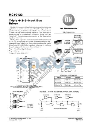 MC10123L datasheet - Triple 4-3-3-Input Bus Driver