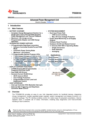TPS658610A datasheet - Advanced Power Management Unit