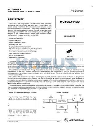 MC10SX1130 datasheet - LED DRIVER