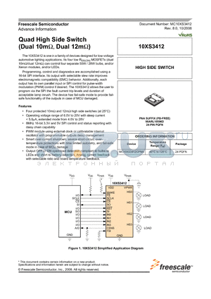 MC10XS3412CPNA datasheet - Quad High Side Switch (Dual 10mY, Dual 12mY)