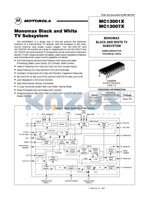 MC13001XP datasheet - Monomax Black and White TV Subsystem