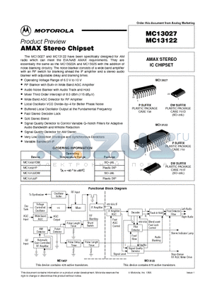MC13027 datasheet - AMAX STEREO CHIPSET