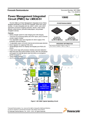 MC13892DJVL datasheet - Power Management Integrated