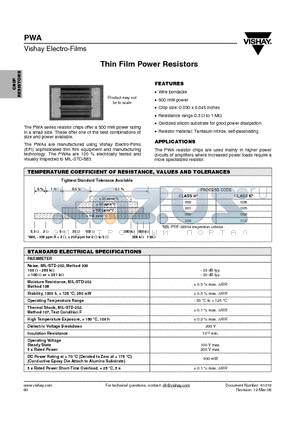 XPWA00210002F datasheet - Thin Film Power Resistors