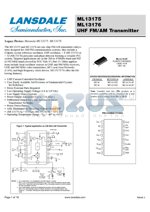 MC13175D datasheet - UHF FM/AM Transmitter