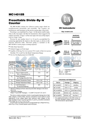 MC14018BDR2 datasheet - Presettable Divdie-By-N Counter