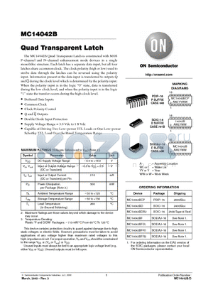 MC14042 datasheet - Quad Transparent Latch