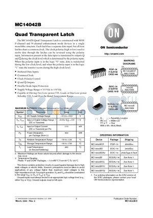 MC14042BF datasheet - Quad Transparent Latch