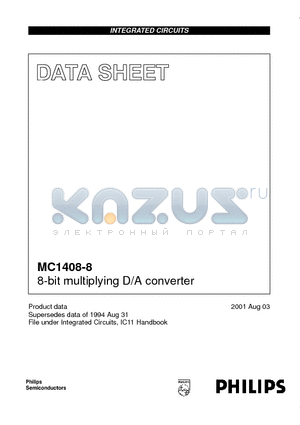 MC1408-8 datasheet - 8-bit multiplying D/A converter