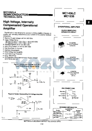 MC1436P1 datasheet - OPERATIONAL AMPLIFIER