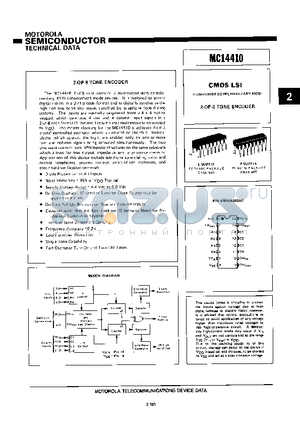 MC14410 datasheet - CMOS LSI (LOW-POWER COMPLEMENTARY MOS)