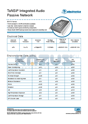 GUS-QS013LF datasheet - TaNSil Integrated Audio Passive Network