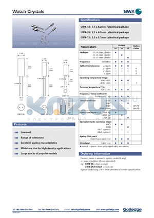 GWX-26/A datasheet - Miniature size for high density applications