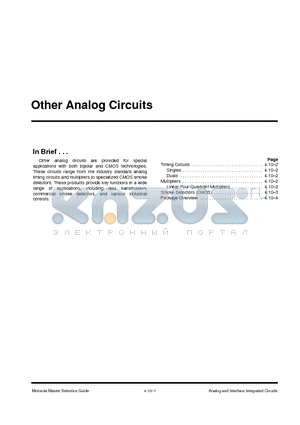 MC1455BP1 datasheet - Timing Circuits