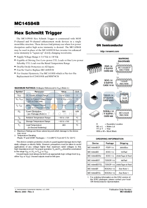 MC14584BDT datasheet - Hex Schmitt Trigger