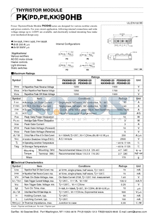 PK90HB datasheet - THYRISTOR MODULE