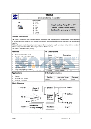 TS650CS datasheet - Buck Switching Regulator