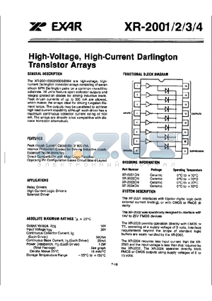 XR-2003 datasheet - High-Voltage, High-Current Darlington Transistor Arrays