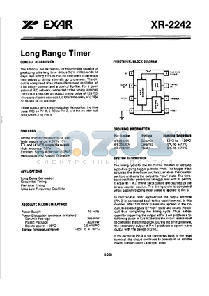 XR14889AP datasheet - Long Range Timer