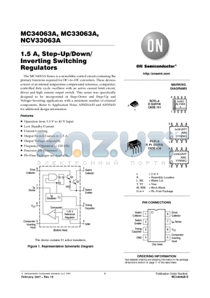 MC33063A datasheet - 1.5 A, Step−Up/Down/ Inverting Switching Regulators