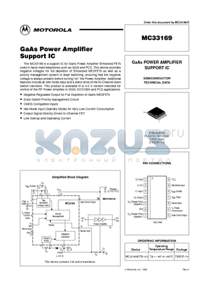 MC33169DTB-4.0 datasheet - GaAs POWER AMPLIFIER SUPPORT IC