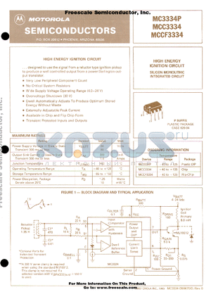 MC3334P datasheet - HIGH ENERGY IGNITION CIRCUIT