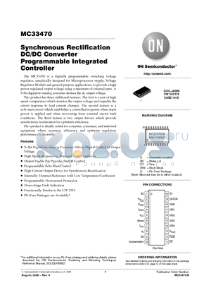 MC33470DWG datasheet - Synchronous Rectification DC/DC Converter Programmable Integrated Controller