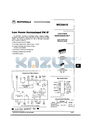 MC3361CD datasheet - LOW POWER NARROWBAND FM IF