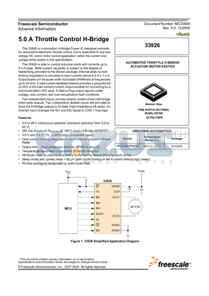 MC33926 datasheet - 5.0 A Throttle Control H-Bridge