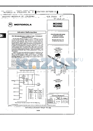 MC34062 datasheet - PIN-PROGRAMMABLE OVERVOLTAGE SENSING CIRCUIT