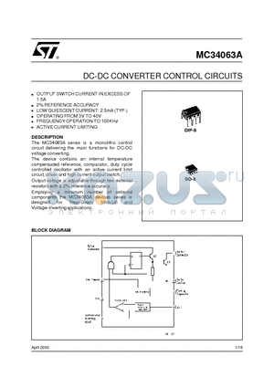 MC34063ACD-TR datasheet - DC-DC CONVERTER CONTROL CIRCUITS