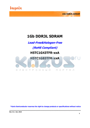 H5TC1G43TFR datasheet - 1Gb DDR3L SDRAM