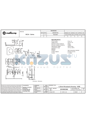 MC34561 datasheet - 1.25mm Receptacle Housing - W2B