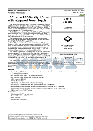 MC34844 datasheet - 10 Channel LED Backlight Driver