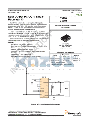 MC34710EW datasheet - Dual Output DC-DC & Linear Regulator IC