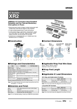 XR2A-4221-N datasheet - IC Sockets