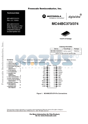 MC44BC373DTB datasheet - Multi-Standard or PAL/ NTSC Modulator with integrated antenna booster/splitter ICs