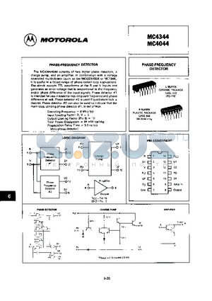 MC4044 datasheet - PHASE-FREQUENCY DETECTOR