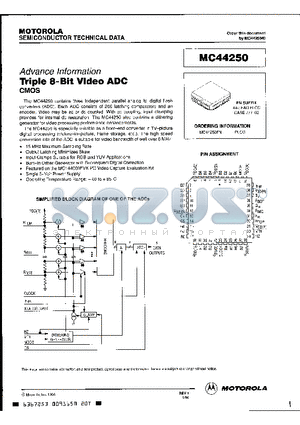 MC44250FN datasheet - Triple 8-Bit Video ADC