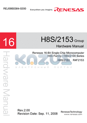 H8S/2153 datasheet - 16-Bit Single-Chip Microcomputer H8S Family / H8S/2100 Series
