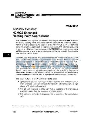 MC68882FN25 datasheet - HCMOS Enhanced Floating-Point Coprocessor