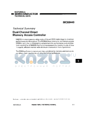 MC68440 datasheet - Dual-Channel Direct Memory Access Controller