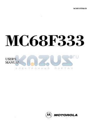 MC68F333 datasheet - USER MANUAL