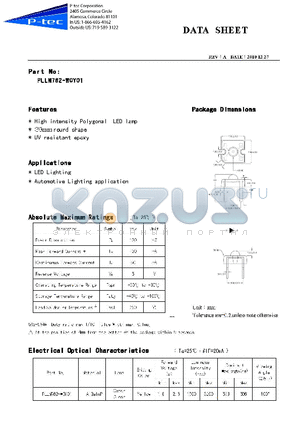 PLLM762-WCY01 datasheet - HIGH INTENSITY POLYGONAL LED LAMP, 3mm round shape