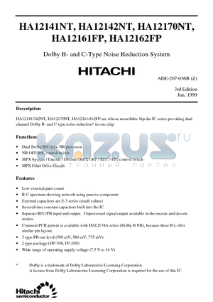 HA12142NT datasheet - Dolby B- and C-Type Noise Reduction System