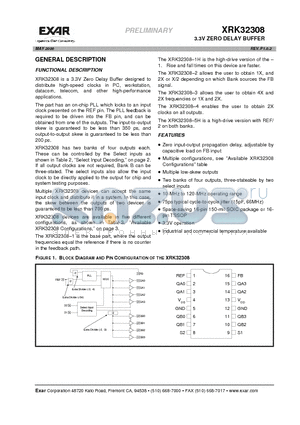 XRK32308-2 datasheet - 3.3V ZERO DELAY BUFFER