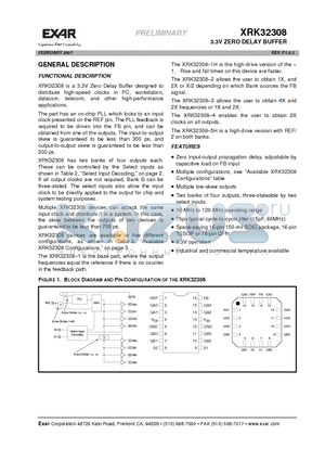 XRK32308IDTR-3 datasheet - 3.3V ZERO DELAY BUFFER