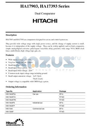 HA17393F datasheet - Dual Comparator