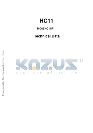 MC68HC11F1CPU3 datasheet - MC68HC11F1 Technical Data